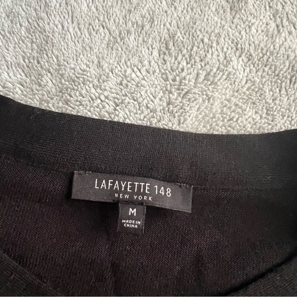 Lafayette 148 Wool Metallic Jacquard Knit Floral Cardigan Jacket Topper Medium - Picture 3 of 12